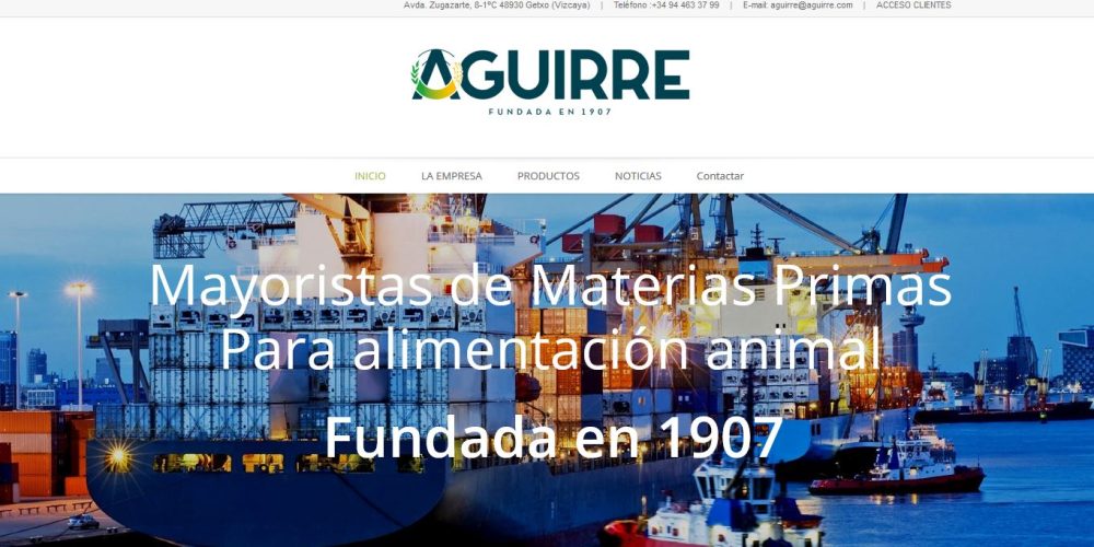 New web page of Aguirre División Agropecuaria